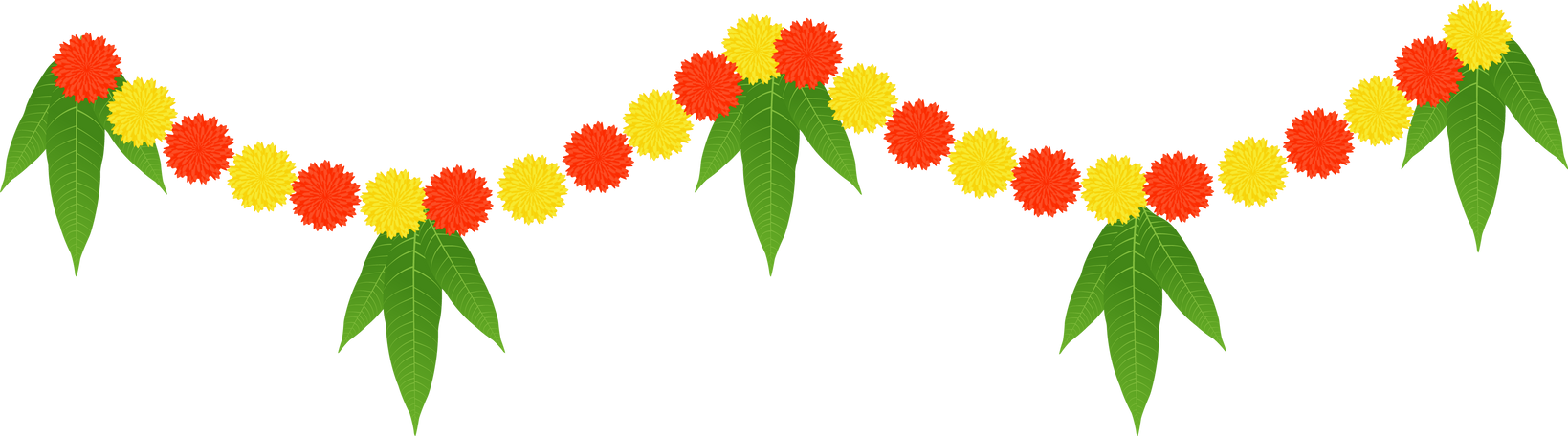 Realistic ugadi garland illustration