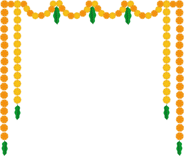 flower garland decoration toran for Indian hindu holidays or wedding