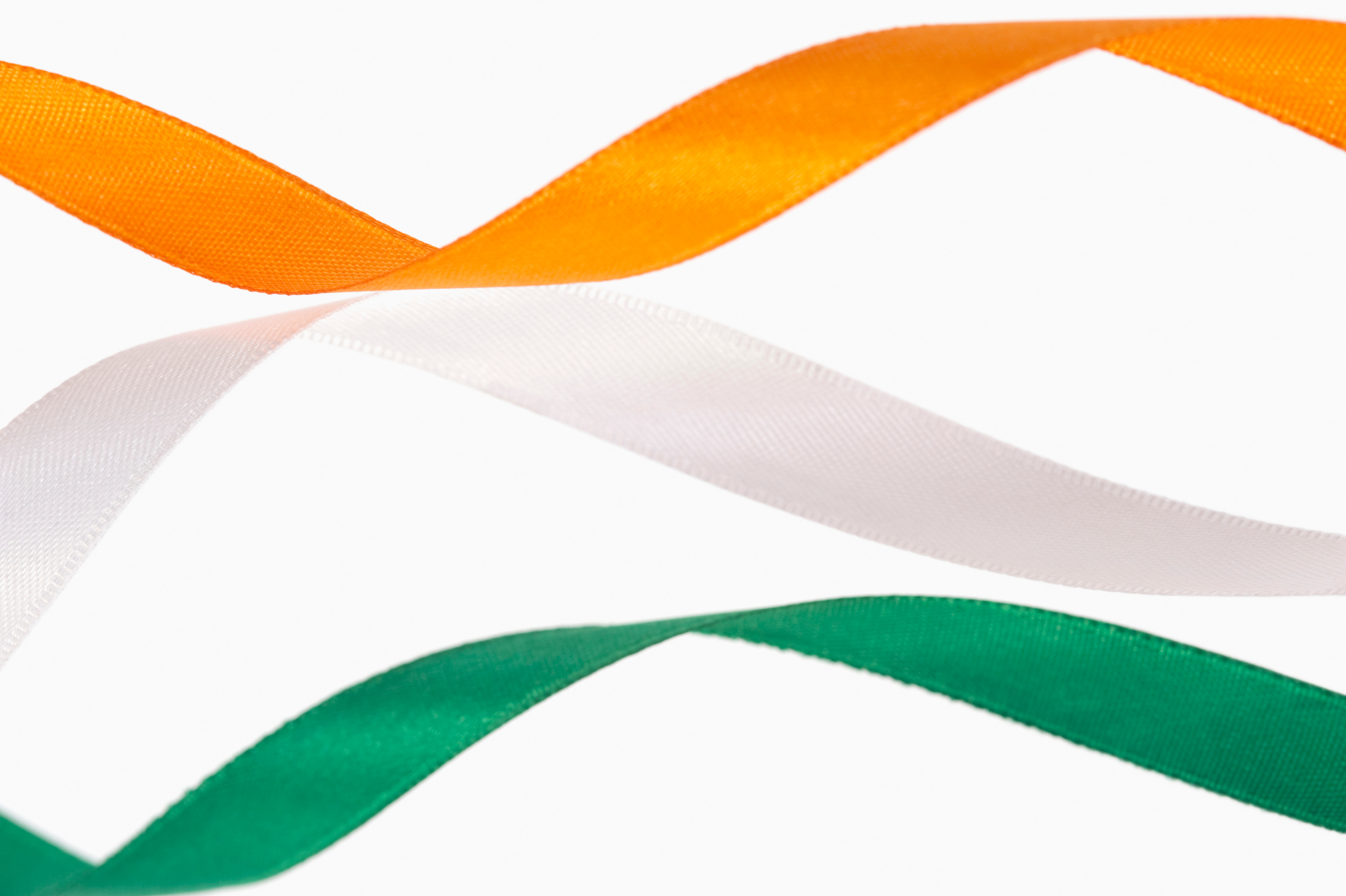 Ribbons representing indian flag colors